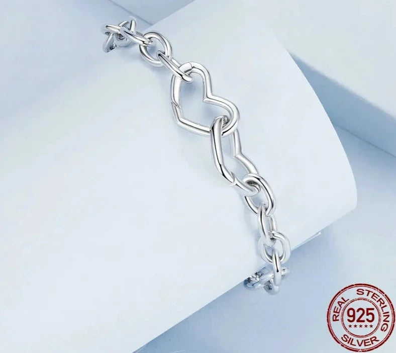 Double Hearts Clasped Bracelet