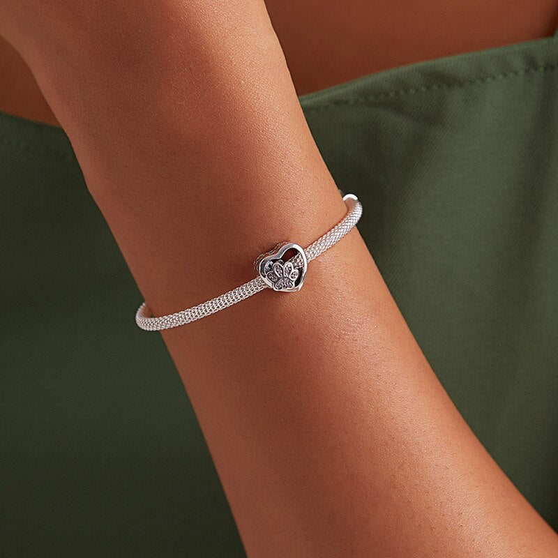 925 Sterling Silver Heart-shape Charms - TEA LU SHOP