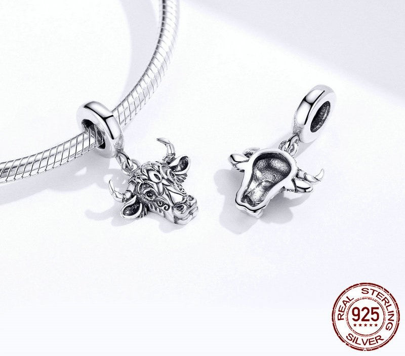 925 Sterling Silver Bull Pendant - TEA LU SHOP