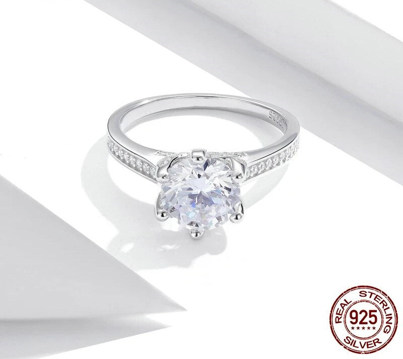 925 Sterling Silver Cubic Zircon Ring - TEA LU SHOP
