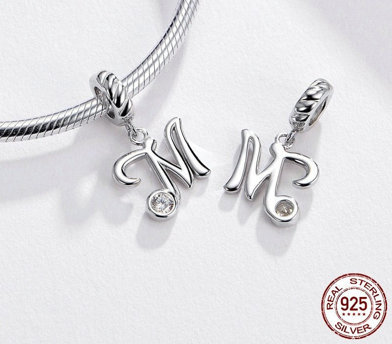 925 Sterling Silver Letters Pendants - TEA LU SHOP