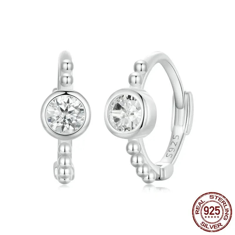 Simple Beads Huggie Hoop Earrings