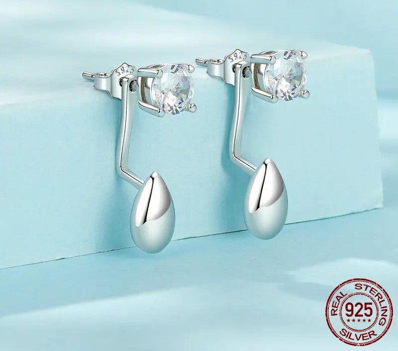 925 Sterling Silver Detachable Zircon Stud Earrings - Shine Bright Store