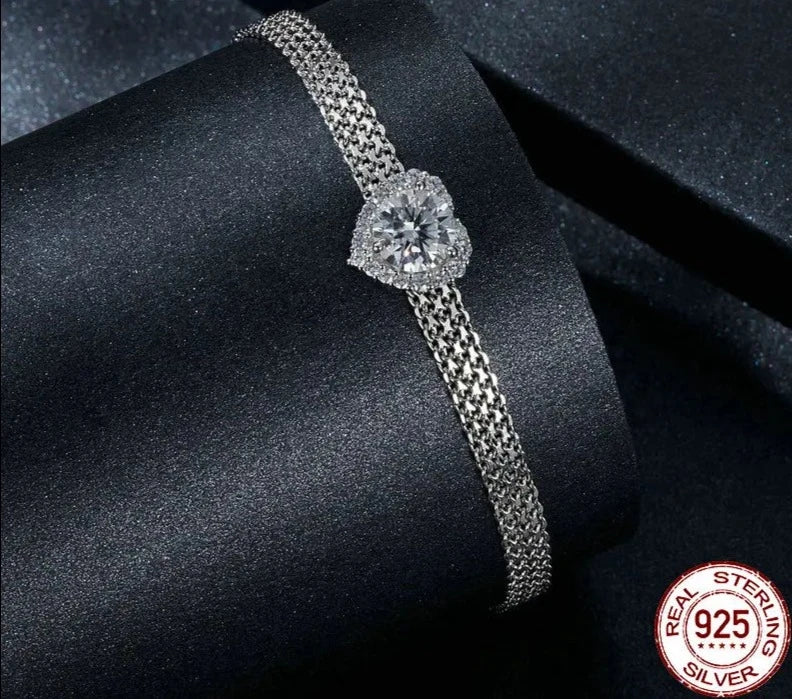 925 Sterling Silver 4mm Mesh Link Bracelet