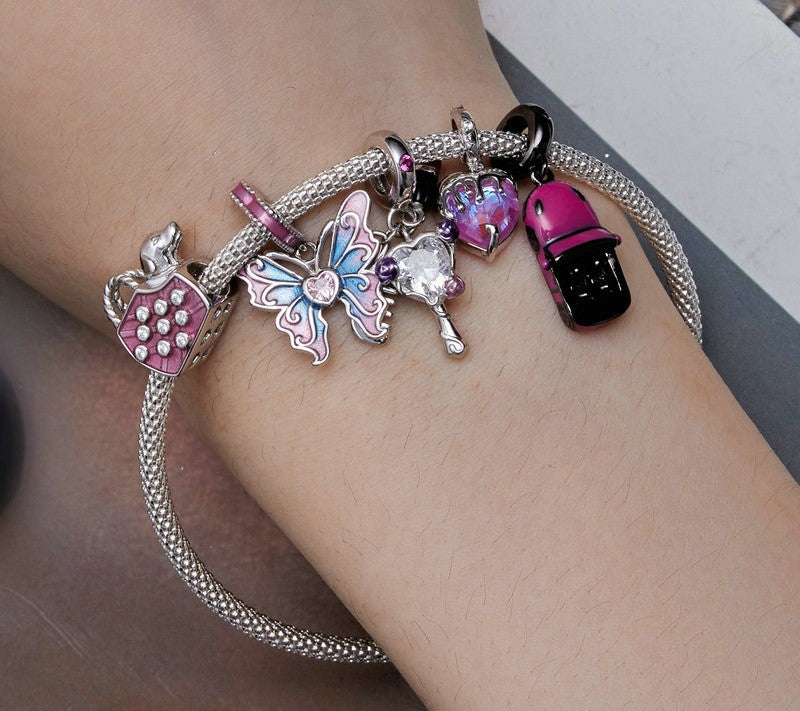 925 Sterling Silver Pink Lady Pendants - TEA LU SHOP
