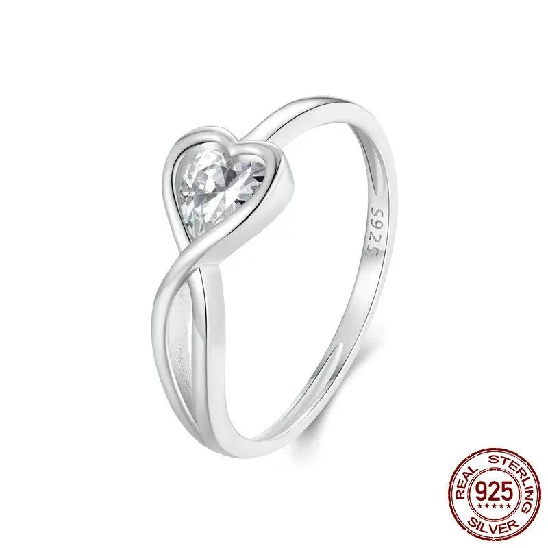 White Gold Plated Infinite Love Heart Ring