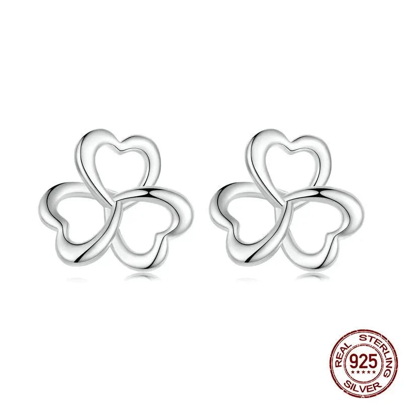 Classic Clover and Heart Stud Earrings