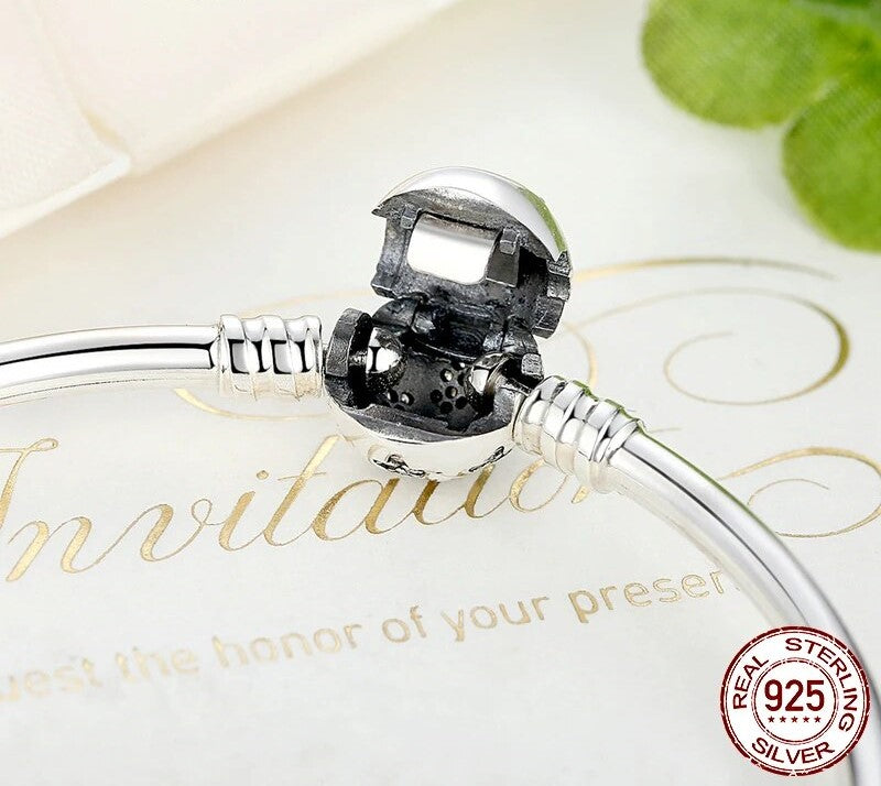 925 Sterling Silver Snowflake Clasp Bracelet - TEA LU SHOP