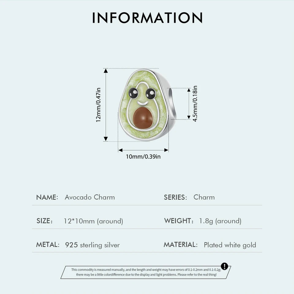 Enamel Avocado Charm