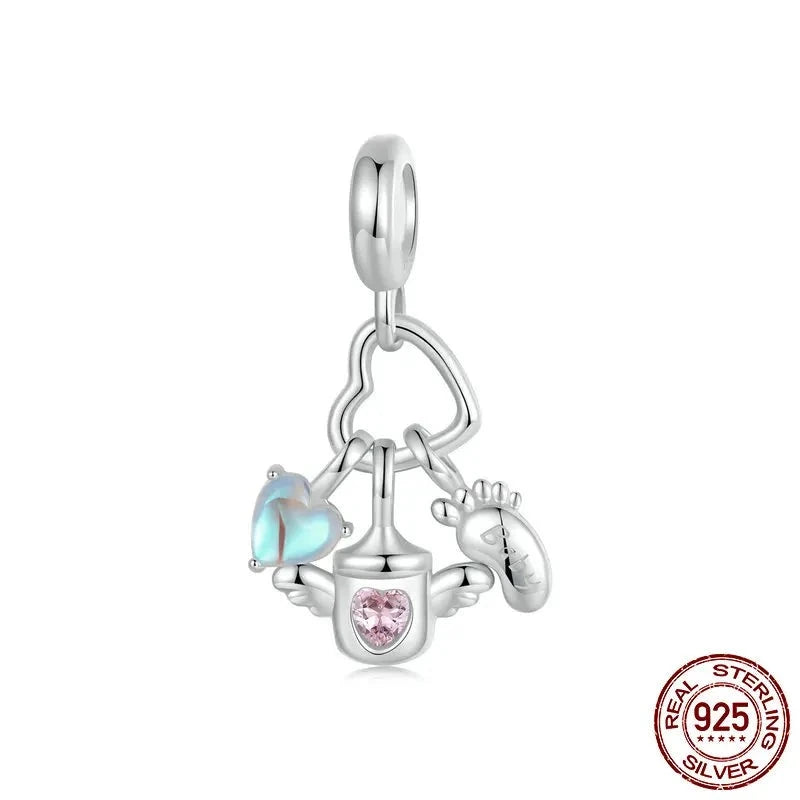 Baby Bottle Set Pendant Dangle Charm