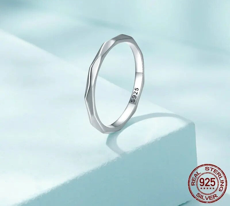 925 Sterling Silver Minimalism Simple Ring - TEA LU SHOP
