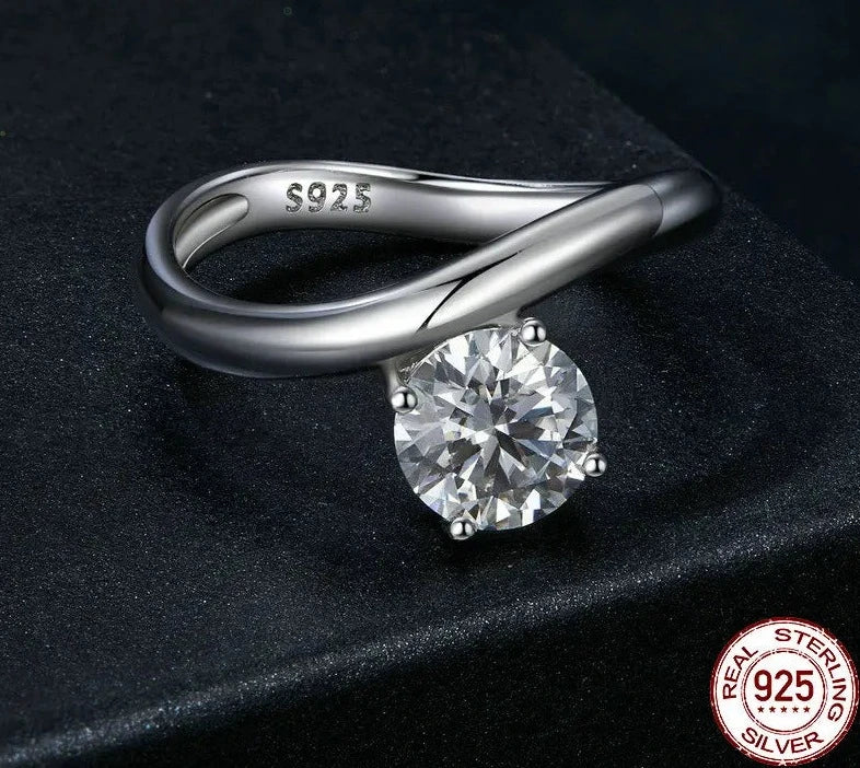 Delicate Moissanite and Lab Diamond Ring