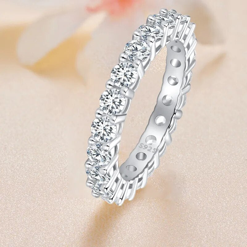 925 Sterling Silver Moissanite Ring - TEA LU SHOP