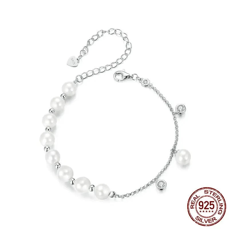 925 Sterling Silver Pearl Bracelet