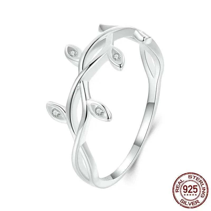 925 Sterling Silver Leaf Finger Ring