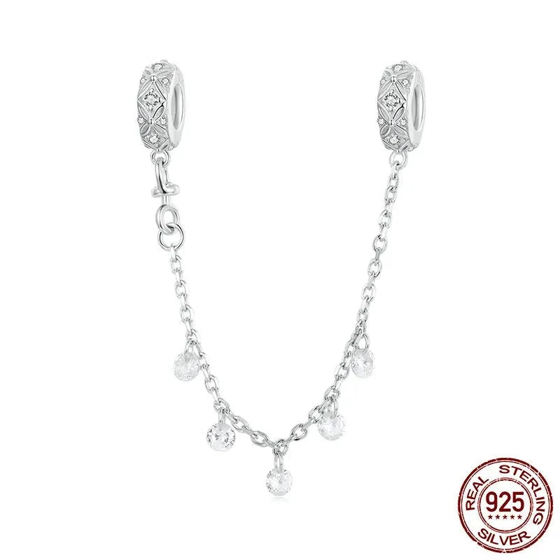 Dainty 925 Sterling Silver Embossed Silicone Chain