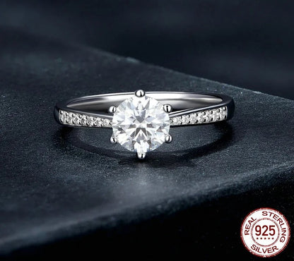 925 Sterling Silver Moissanite Ring - TEA LU SHOP