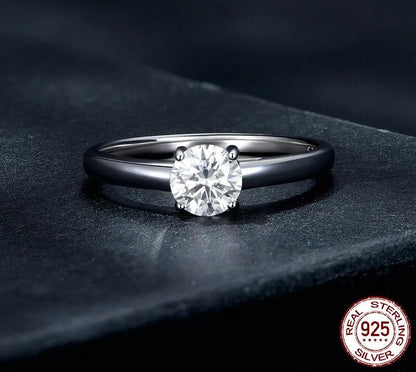 925 Sterling Silver Moissanite Ring - TEA LU SHOP