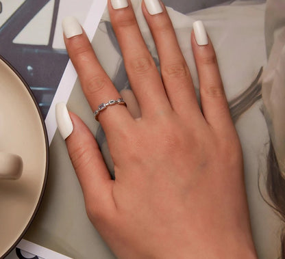 925 Sterling Silver Elegant Geometric Ring - TEA LU SHOP