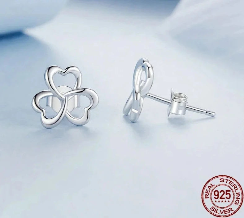 Classic Clover and Heart Stud Earrings