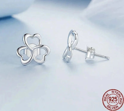 Classic Clover and Heart Stud Earrings