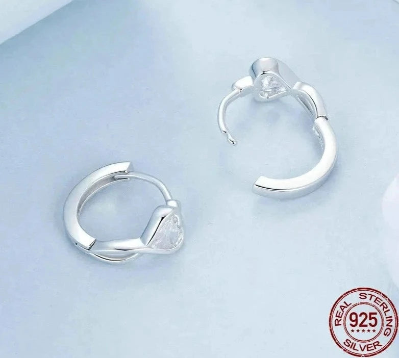 White Gold Plated Infinite Love Hoop Earrings