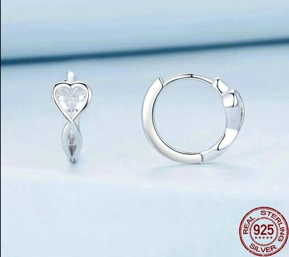 White Gold Plated Infinite Love Hoop Earrings