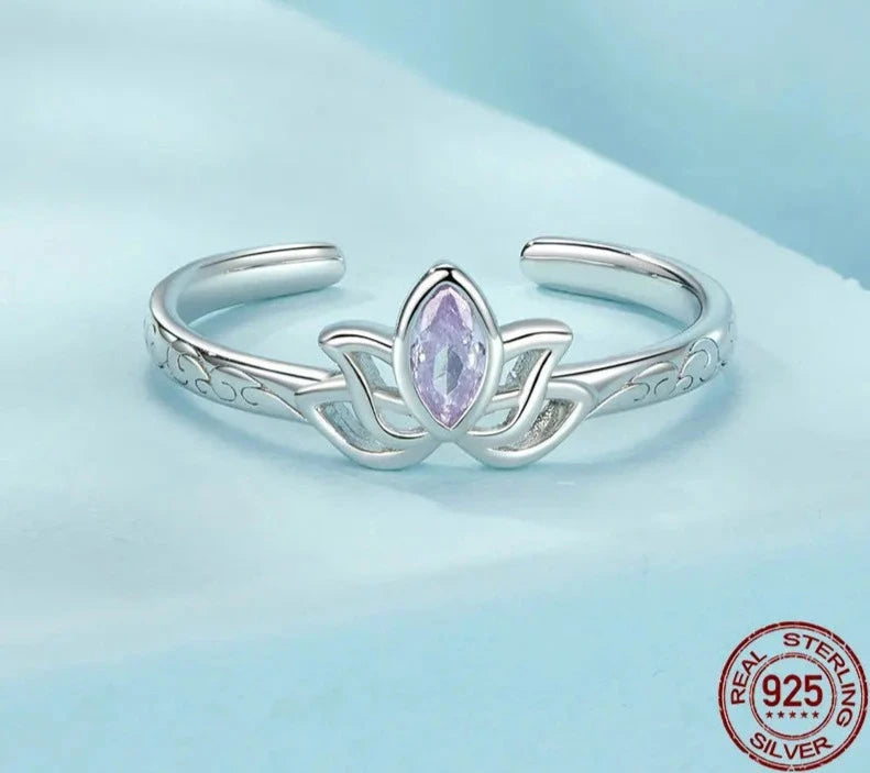 Lotus Adjustable Open Ring