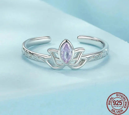 Lotus Adjustable Open Ring