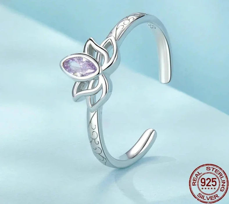 Lotus Adjustable Open Ring