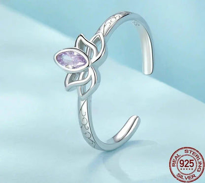 Lotus Adjustable Open Ring