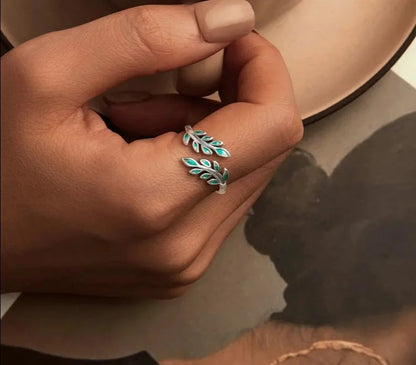 Marquise Shape Open Leaf Ring