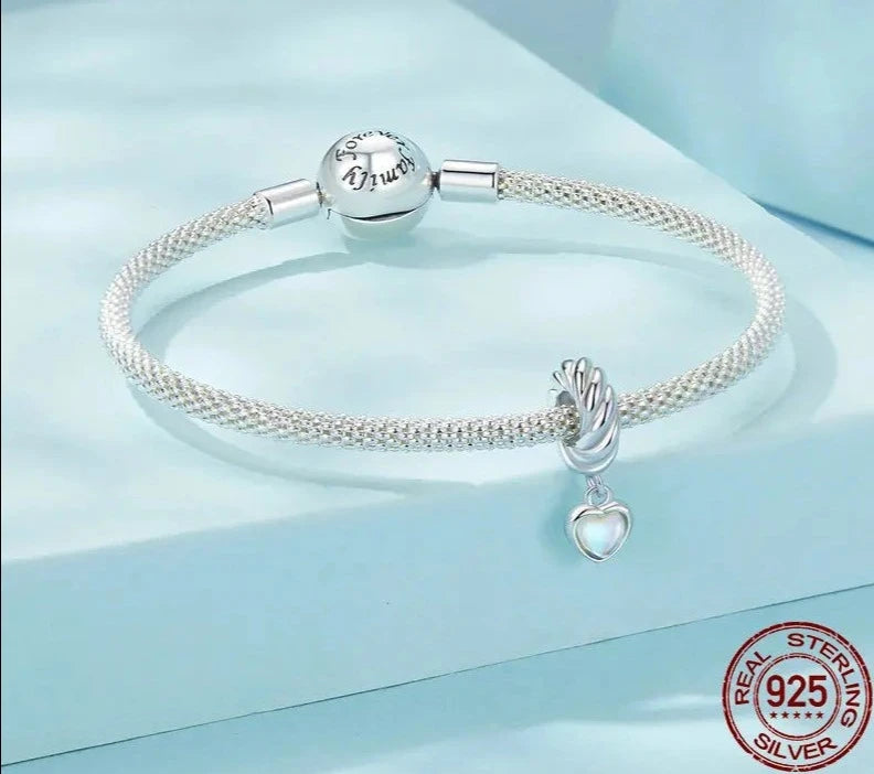 Moonstone Heart Silicone Stopper Bead