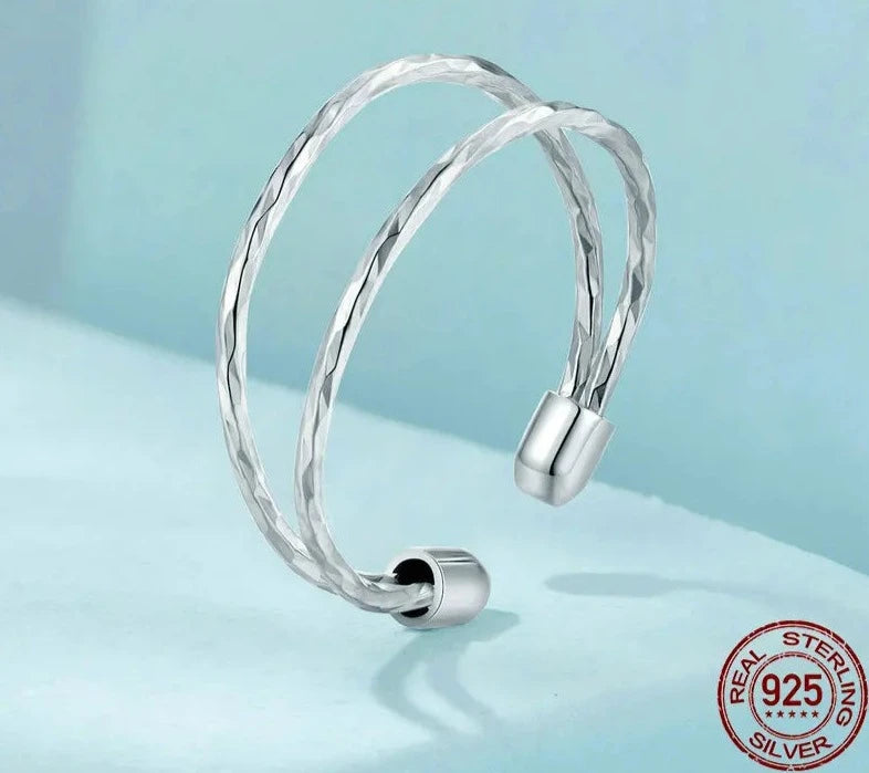 Sterling Silver Multi-Layer Adjustable Ring