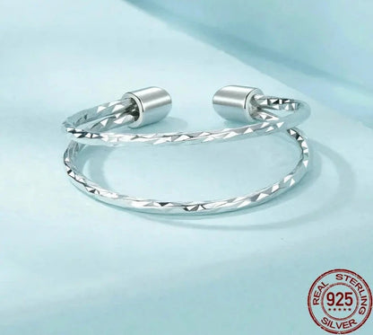 Sterling Silver Multi-Layer Adjustable Ring