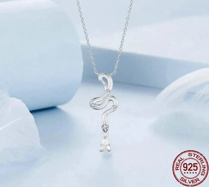 Sterling Silver Snake Pendant Necklace
