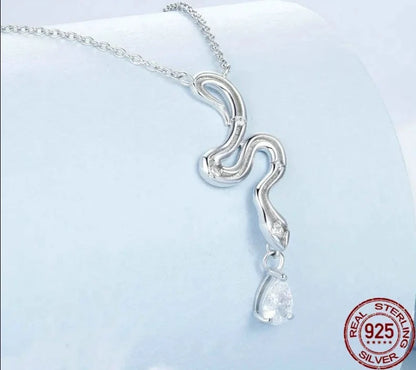 Sterling Silver Snake Pendant Necklace