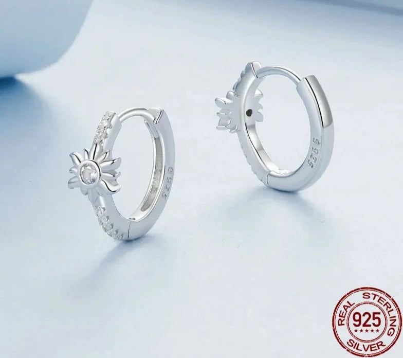 Exquisite Sun Huggie Hoop Earrings