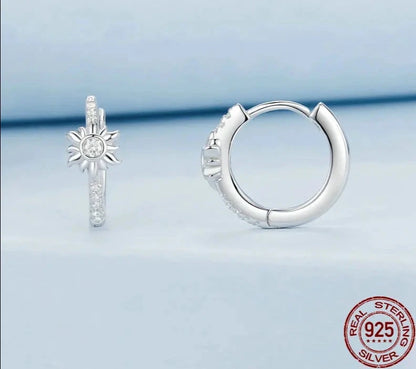 Exquisite Sun Huggie Hoop Earrings