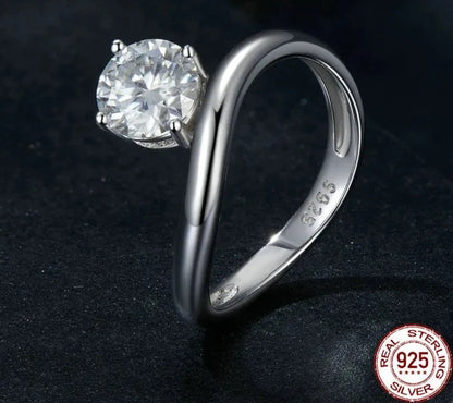Delicate Moissanite and Lab Diamond Ring