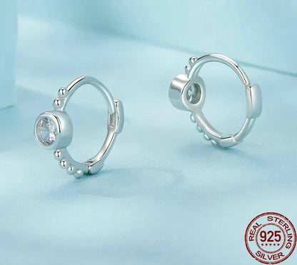 Simple Beads Huggie Hoop Earrings