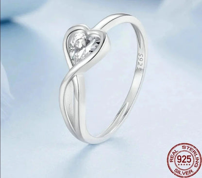 White Gold Plated Infinite Love Heart Ring