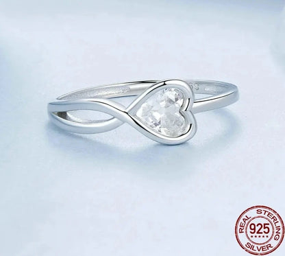 White Gold Plated Infinite Love Heart Ring