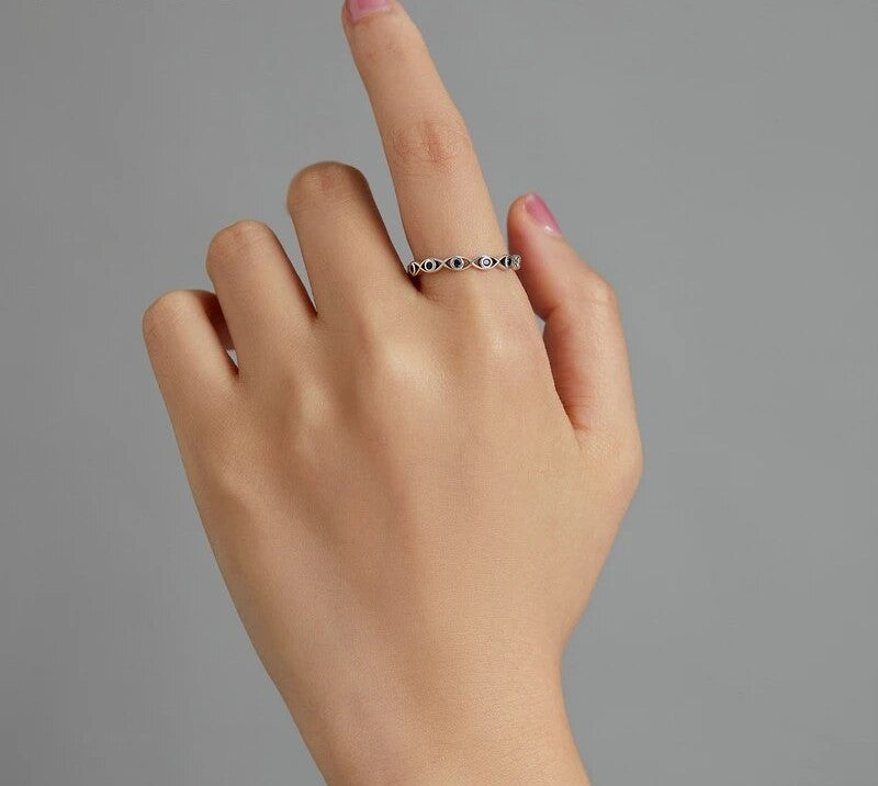 925 Sterling Silver Blue Zircon Ring - TEA LU SHOP