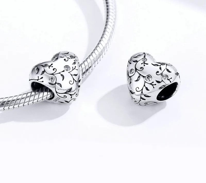 925 Sterling Silver Vintage Heart Bracelet - TEA LU SHOP