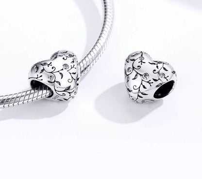 925 Sterling Silver Vintage Heart Bracelet - TEA LU SHOP