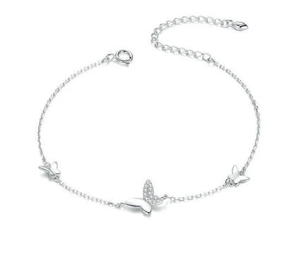 925 Sterling Silver Flying Butterfly Bracelet - TEA LU SHOP
