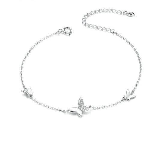 925 Sterling Silver Flying Butterfly Bracelet - TEA LU SHOP