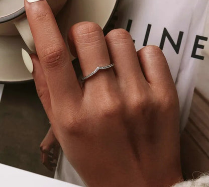 925 Sterling Silver Clear CZ FRings - TEA LU SHOP