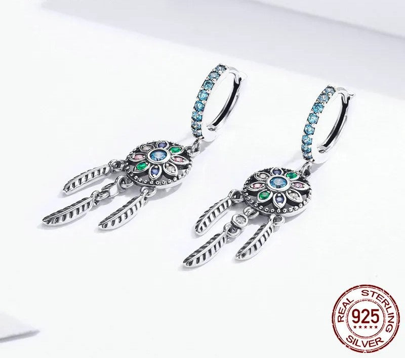 925 Sterling Silver Boho Drop Earrings - TEA LU SHOP